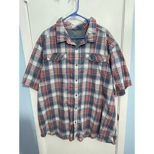 Gander Mountain Guide Series Shirt 3XL Red Plaid Lightweight Fishing Summer